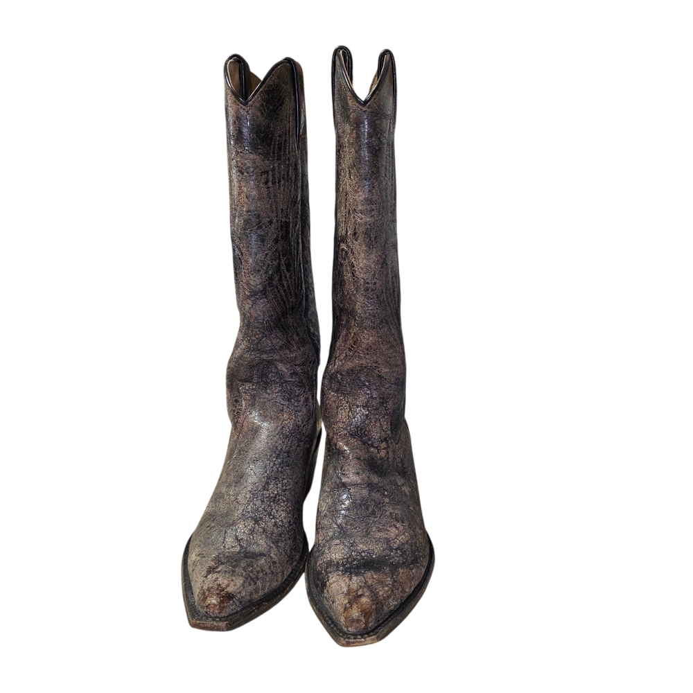 Steve Madden Women’s Cowboy Boots 7.5 Brown Distressed Western Leather